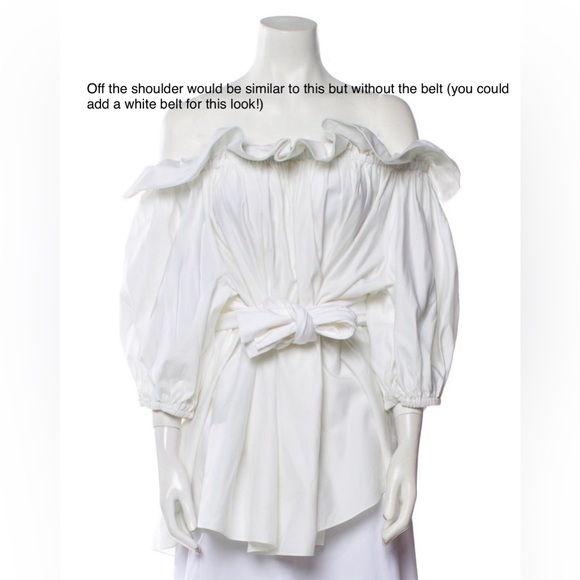 Stella McCartney white off shoulder puff sleeve peasant top blouse shirt - Picture 11 of 12